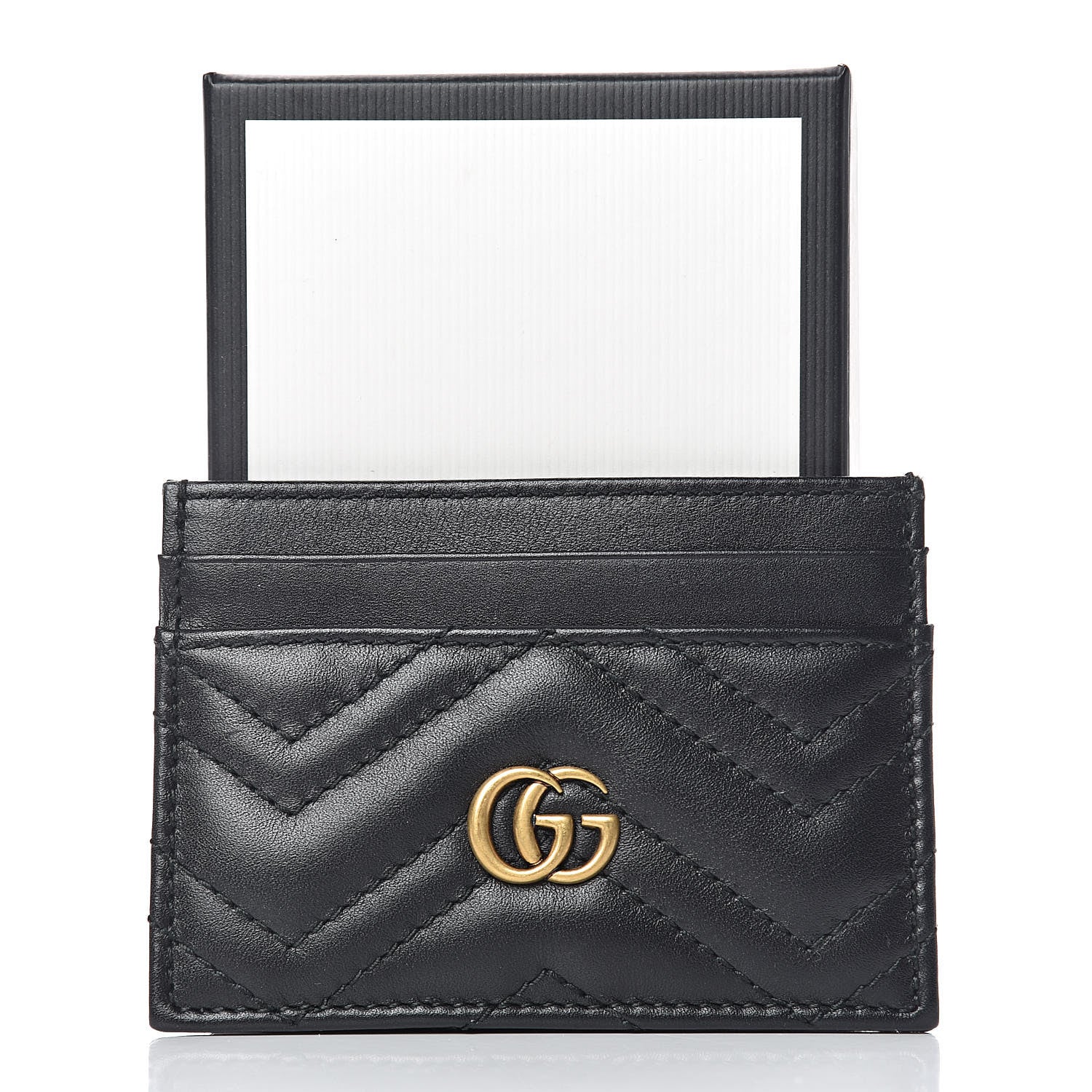 Gucci Calfskin Matelasse GG Marmont Card Holder Black 8 of 8