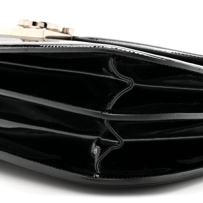 Salvatore Ferragamo Patent Jody Shoulder Bag Black 17 of 19