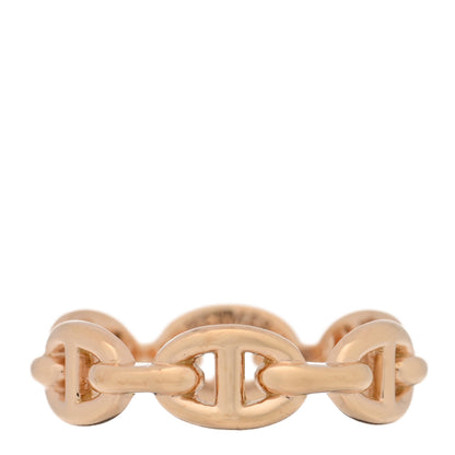 Hermes 18K Rose Gold PM Chaine d'Ancre Enchainee Ring 55 7.25 1 of 4