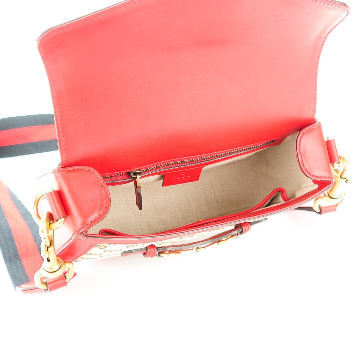 Gucci Monogram Ruinart Calfskin Medium Lady Web Shoulder Bag Beige Ebony Hibiscus Red 5 of 7