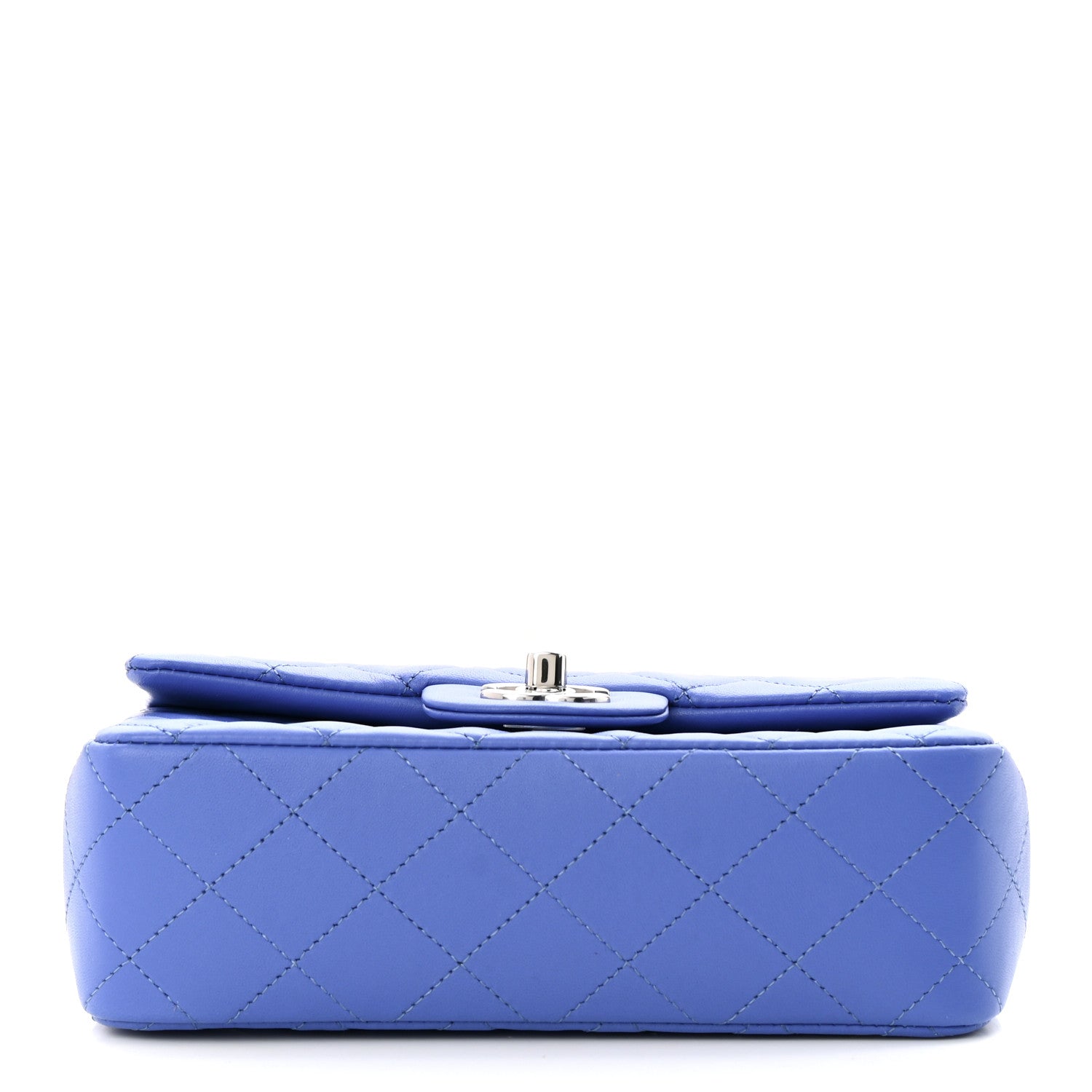 Chanel Lambskin Quilted Mini Rectangular Flap Light Blue 11 of 12