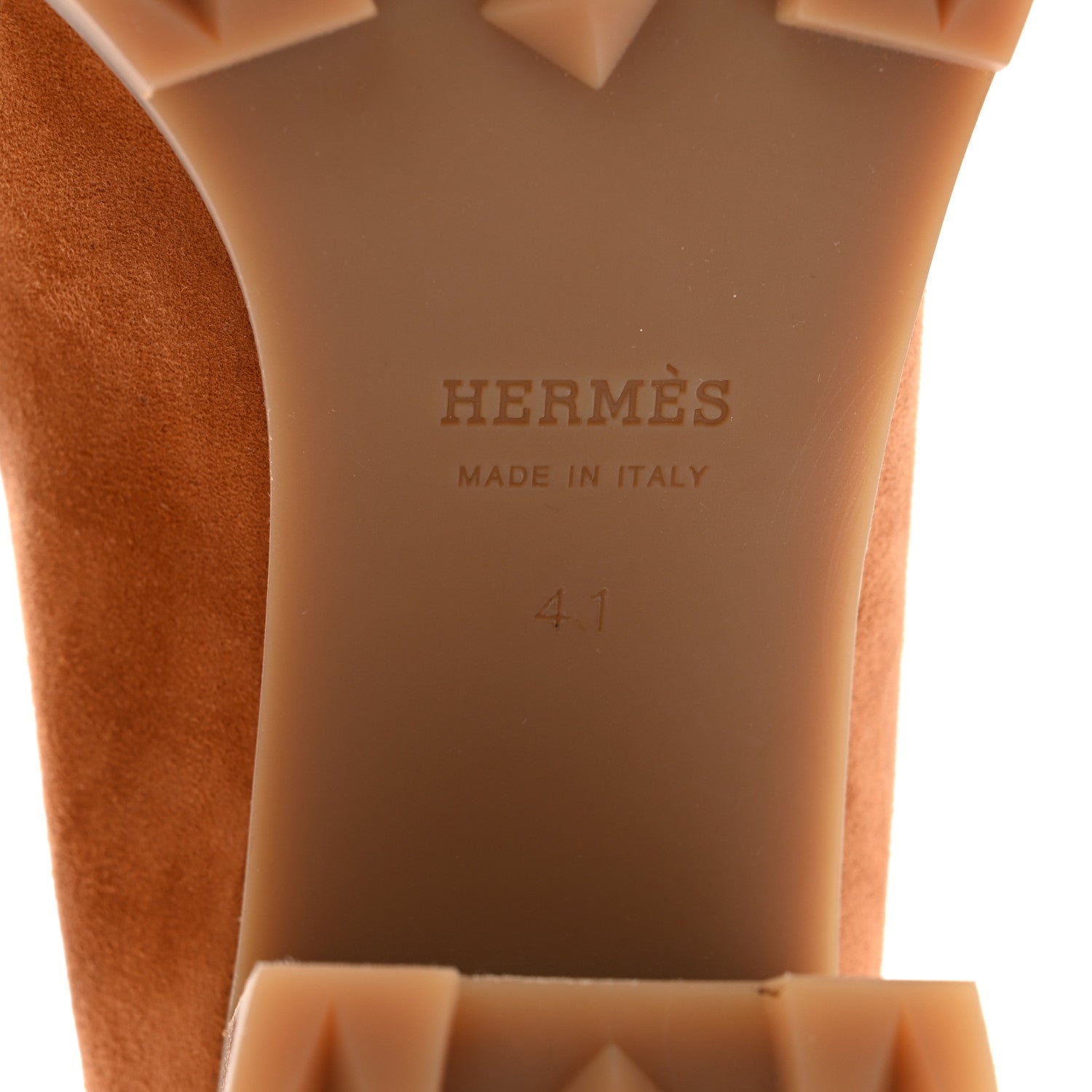 Hermes Suede Goatskin Womens Foch 60 Pumps 41 Naturel 6 of 9