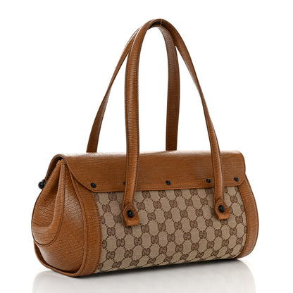 Gucci Monogram Bamboo Bullet Satchel Brown 2 of 12