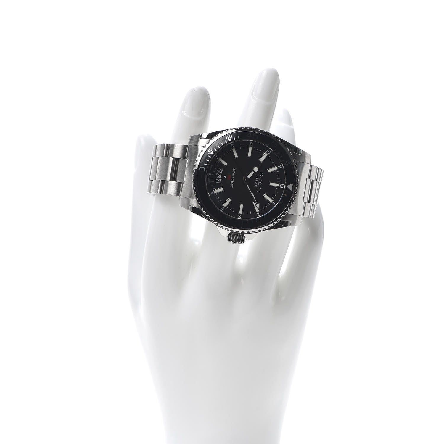 Gucci Stainless Steel 40mm Dive Quartz Watch Black 2 of 7