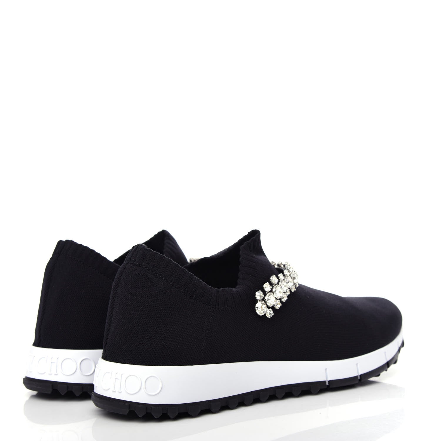Jimmy Choo Knit Crystal Verona Sneaker 37.5 Black 4 of 10