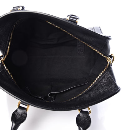 Alexander McQueen Pebbled Calfskin Small Skull Padlock Zip Around Tote Black 5 of 13