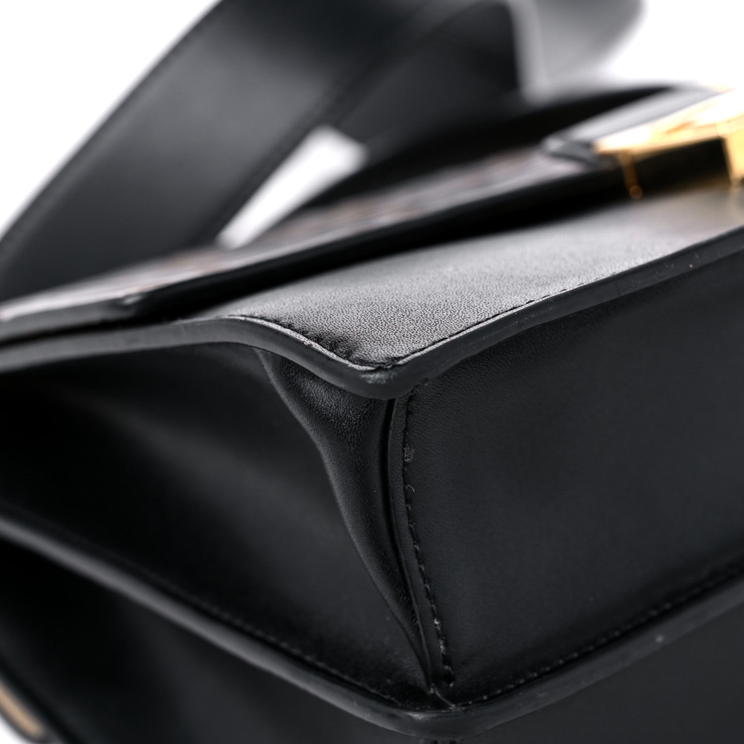 Fendi Vitello Liberty Bi-Color FF 1974 Embossed Chain Strap Kan U Shoulder Bag Black Maya 8 of 15