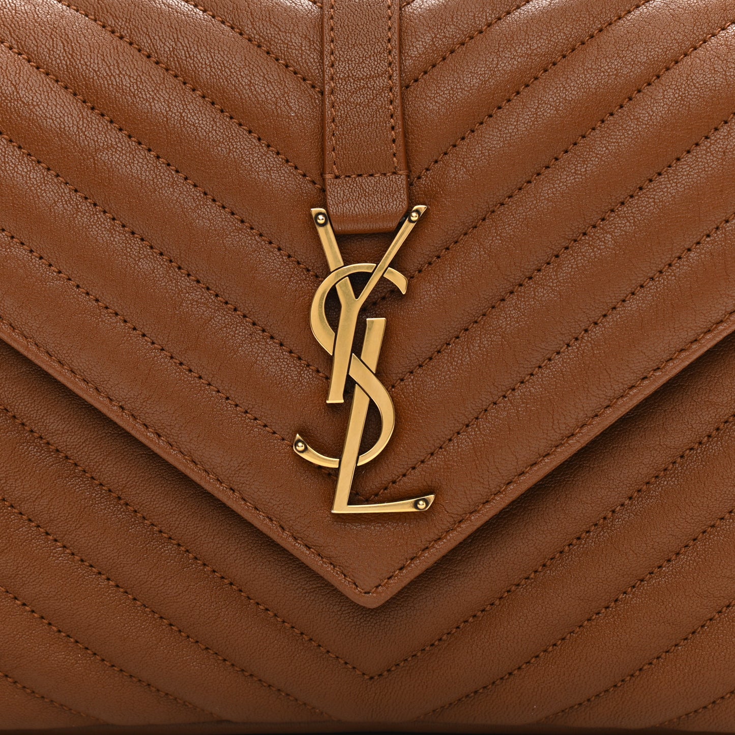 Sheepskin Matelasse Chevron Monogram Medium College Bag Brick