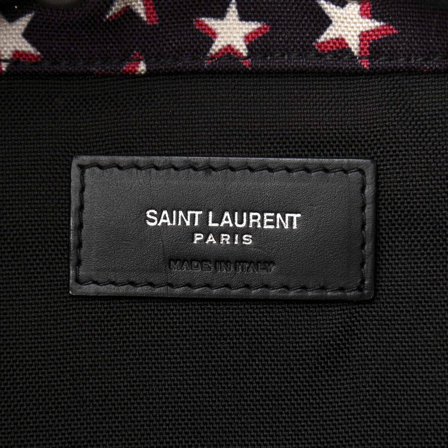 Saint Laurent Canvas Star Print City Sailor Backpack Black 7 of 10