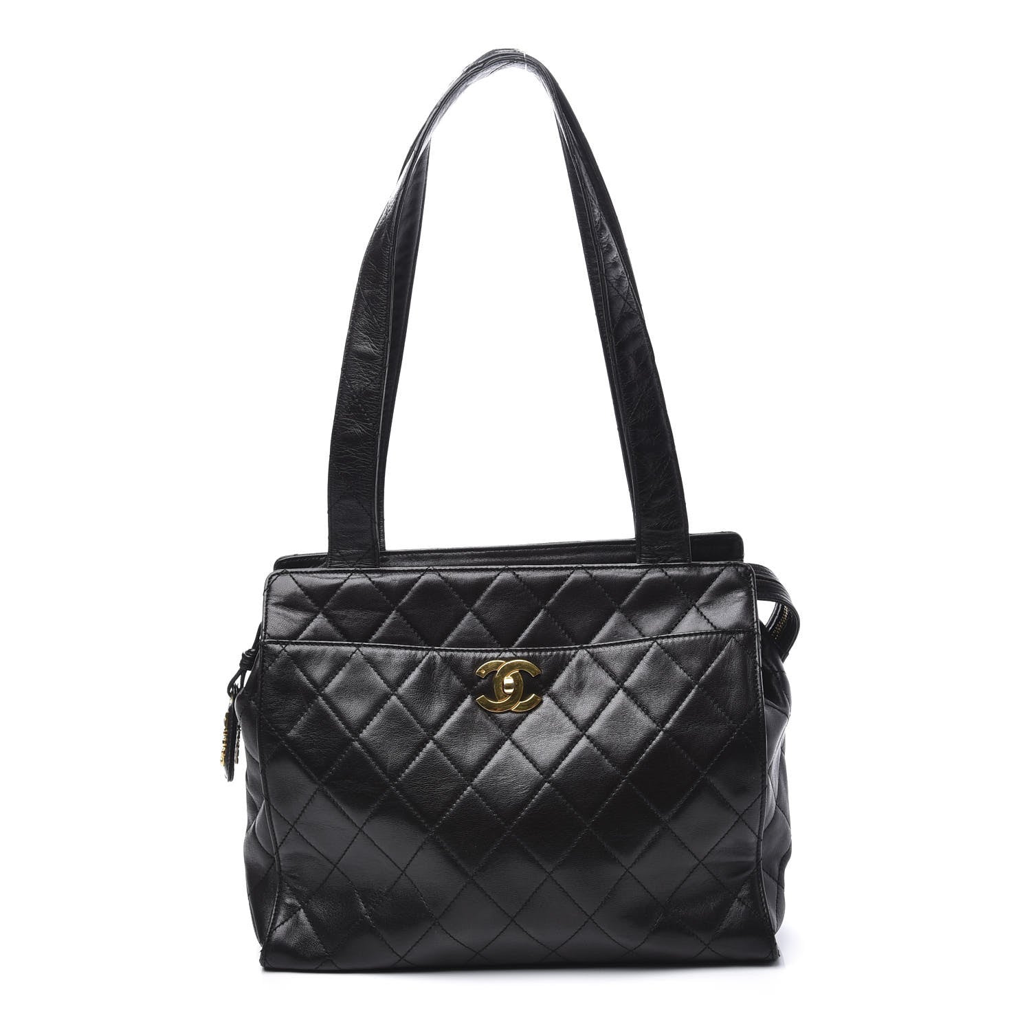 Chanel Lambskin Quilted CC Shoulder Bag Black 1 of 11