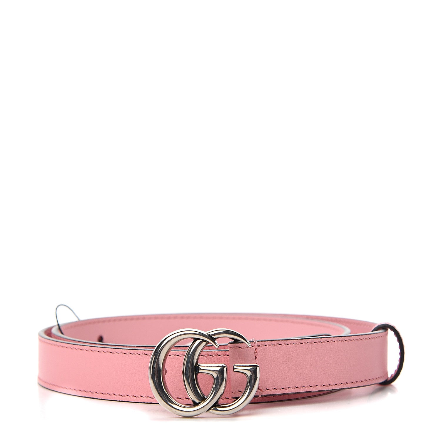 Gucci Moon Calfskin Palladium Double G 20mm Belt 75 30 Wild Rose 1 of 6