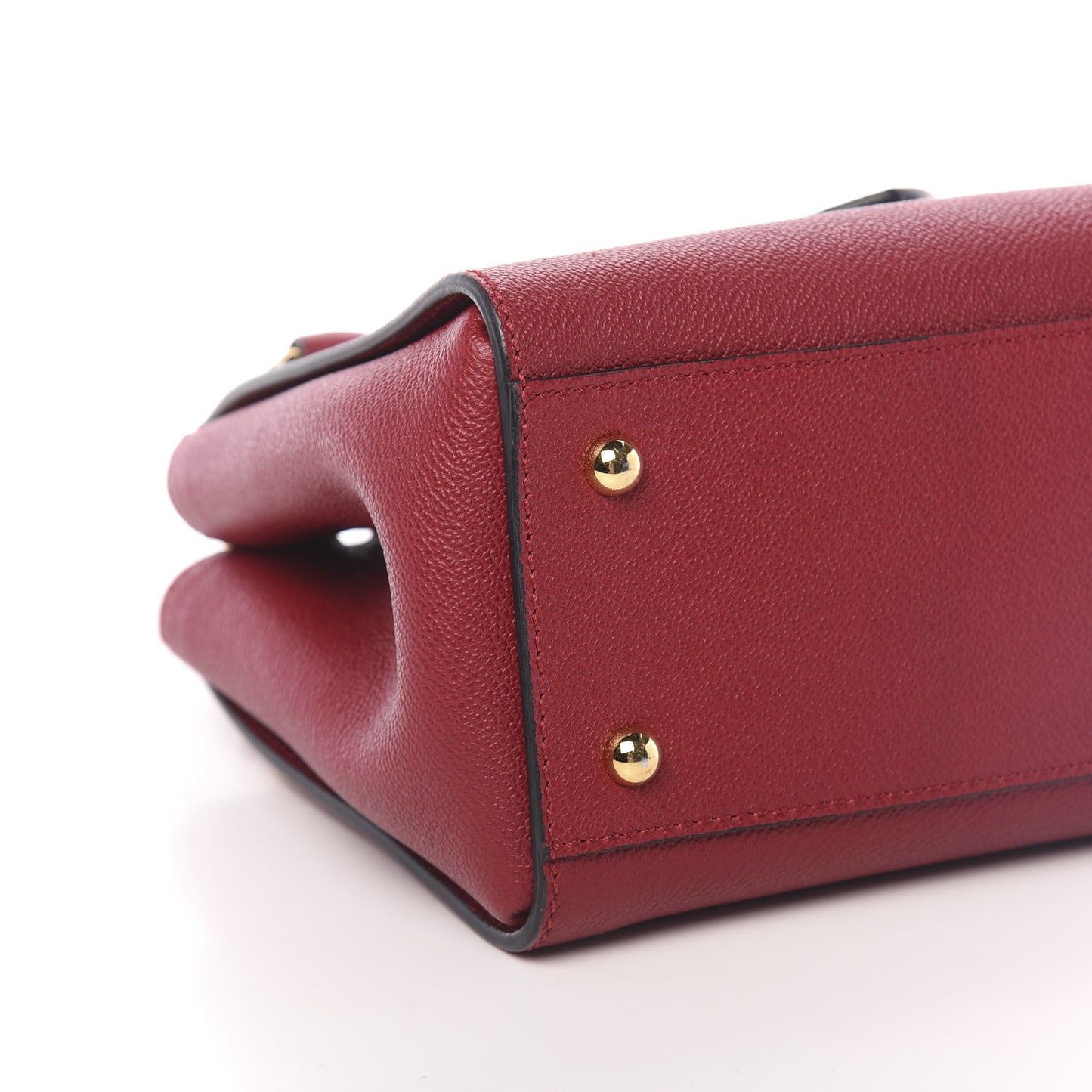 Soft Grain Calfskin Small Buckle Tote Parade Red
