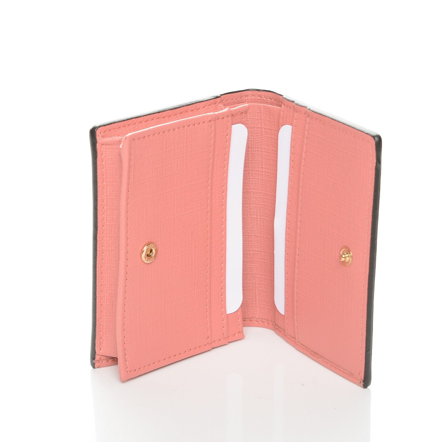 Gucci GG Supreme Monogram Face Embroidered Card Case Wallet Pink 5 of 6