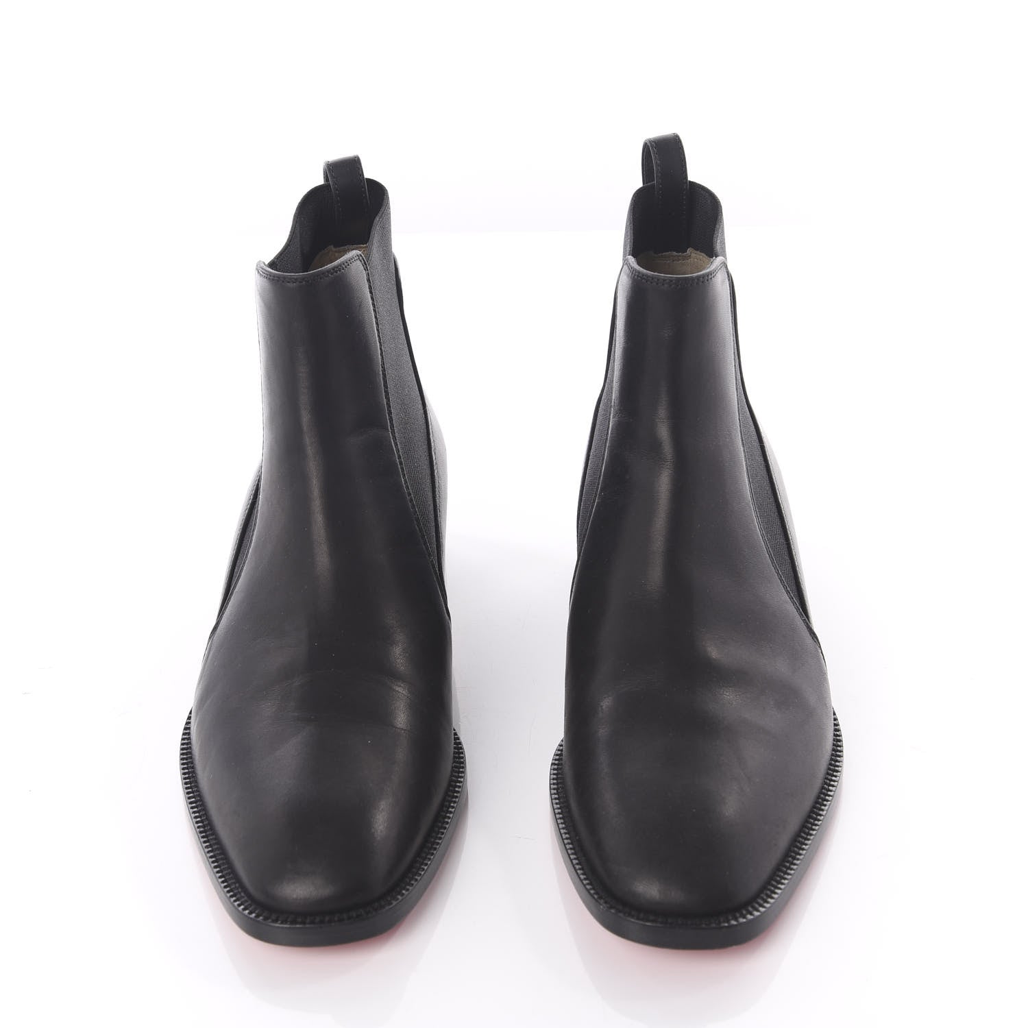 Christian Louboutin Calfskin Ingrassato Womens Marmada Flat Chelsea Boots 35.5 Black 5 of 9