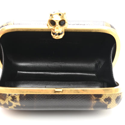 Alexander McQueen Snakeskin Skull Box Clutch Black 5 of 9