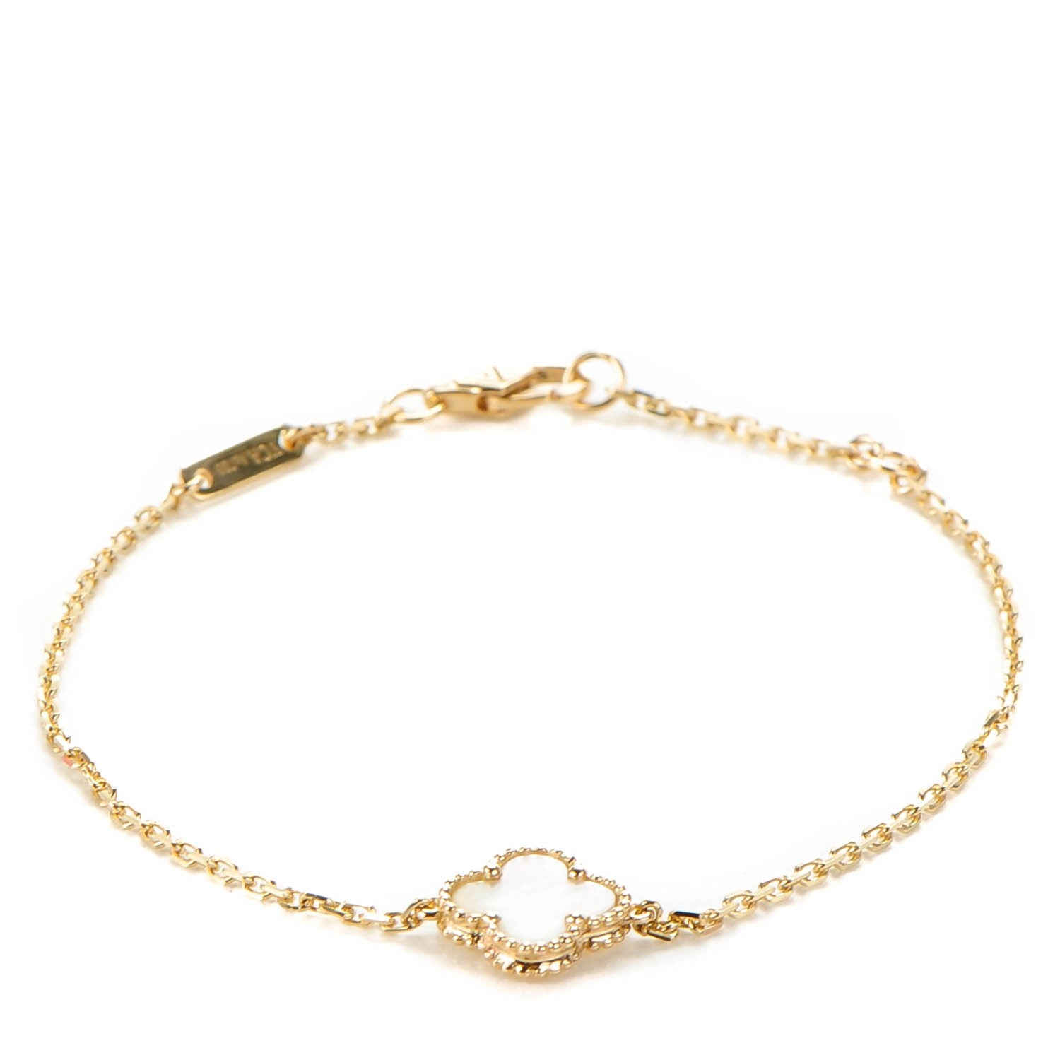 Van Cleef & Arpels 18K Yellow Gold Mother of Pearl Sweet Alhambra Bracelet 1 of 7