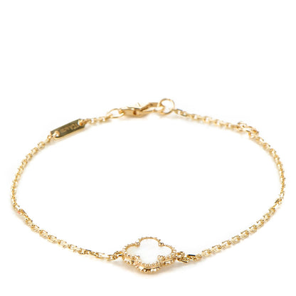 Van Cleef & Arpels 18K Yellow Gold Mother of Pearl Sweet Alhambra Bracelet 1 of 7
