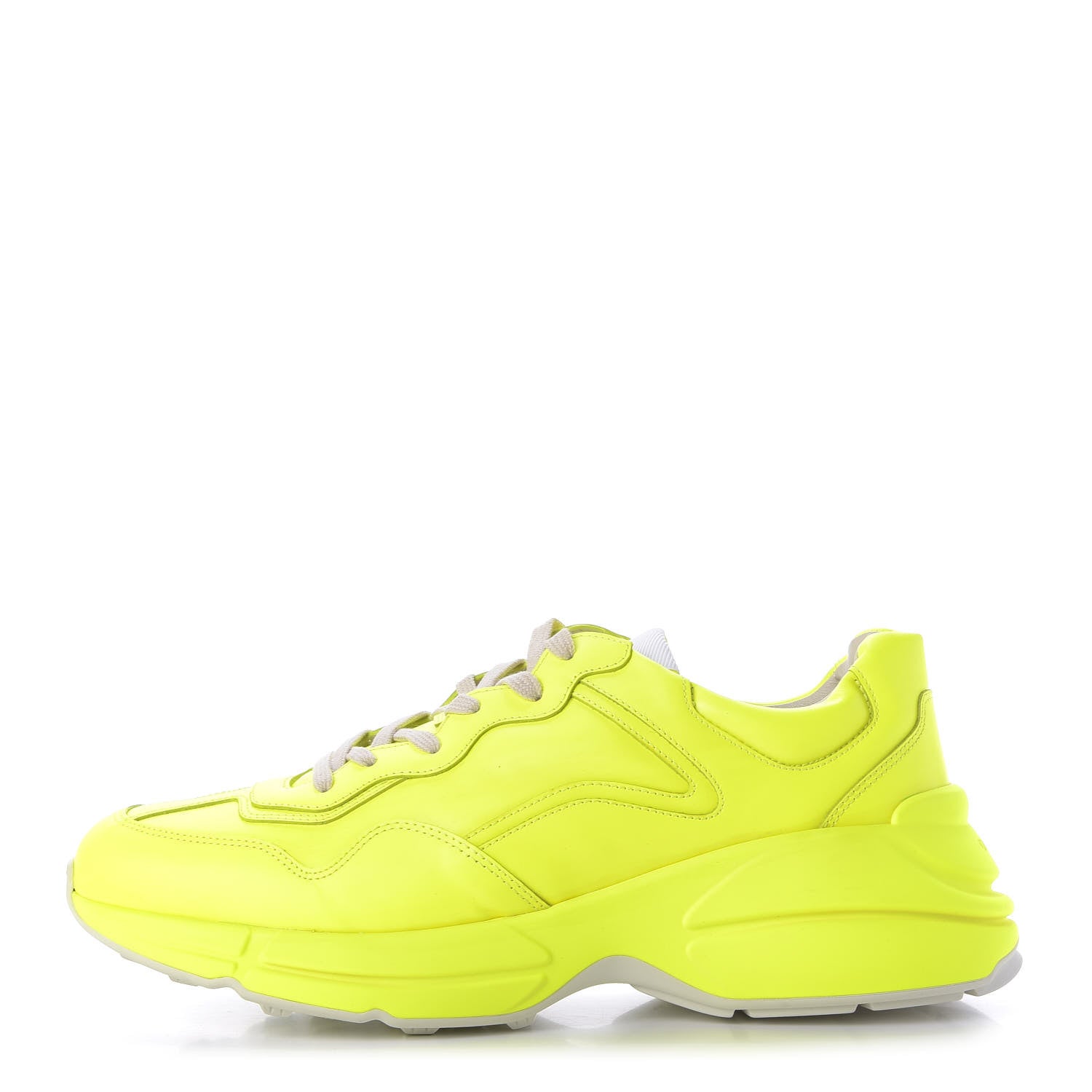 Gucci Calfskin Mens Rhyton Sneakers 11 Yellow Fluo 1 of 10