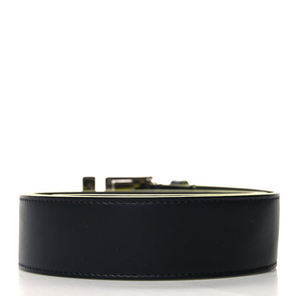 Fendi Vitello Century Elite Enamel FF Buckle Belt 105 42 Black Giallo Fluo 2 of 6