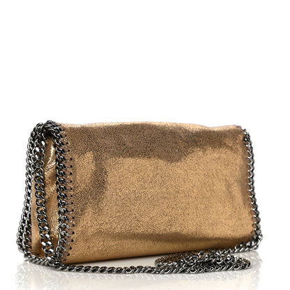 Stella McCartney Metallic Crackle Shaggy Deer Falabella Crossbody Bag Gold 3 of 10