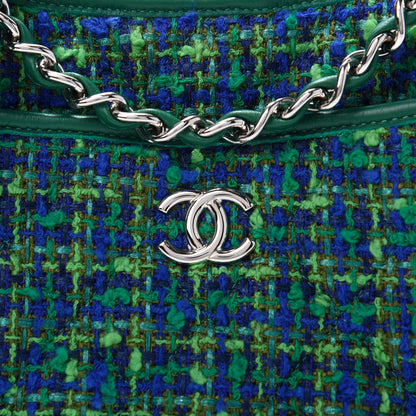 Chanel Tweed Calfskin Jungle Stroll Hobo Bag Green Multicolor 10 of 11