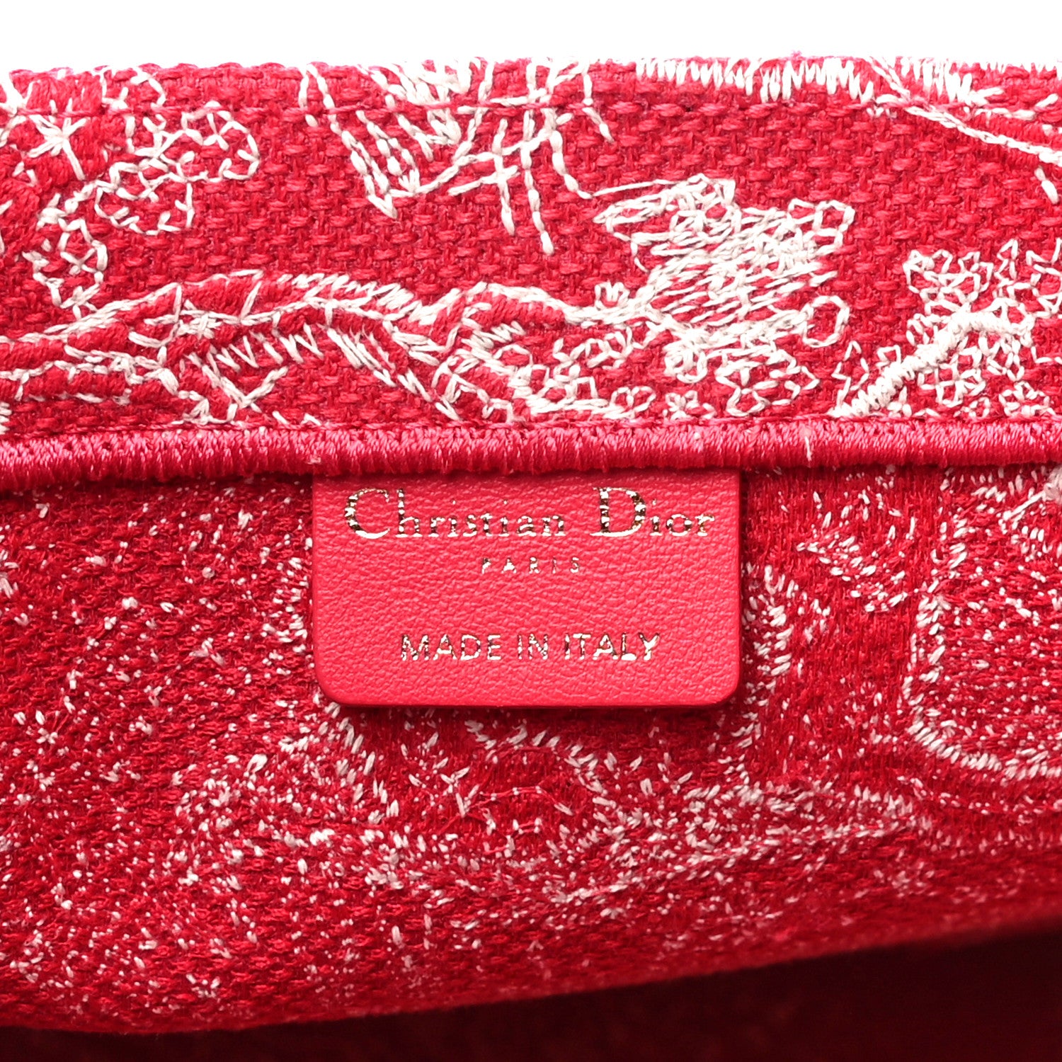Christian Dior Canvas Embroidered Medium Toile De Jouy Reverse Book Tote Fuchsia 6 of 10