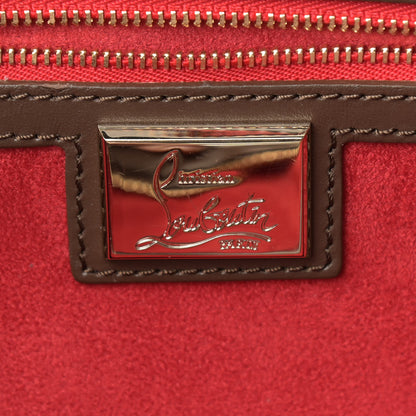 Christian Louboutin Suede Grained Calfskin Studded Large Eloise Satchel Brown 6 of 18