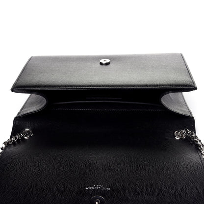 Saint Laurent Grain De Poudre Medium Classic Monogram Kate Satchel Black 11 of 13