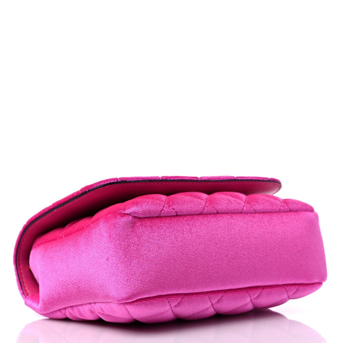 Velvet Quilted Medusa Chain Crossbody Pink