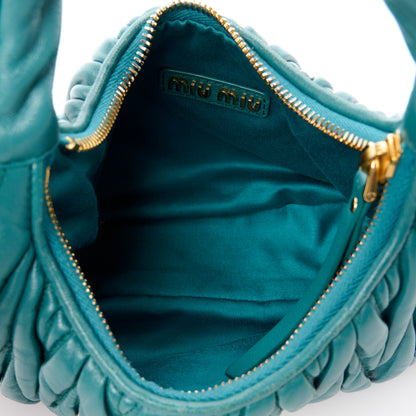 Miu Miu Nappa Matelasse Small Wander Hobo Laguna 5 of 12