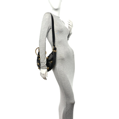 Chloe Calfskin Studded Small Bracelet Hobo Bag Black 2 of 9