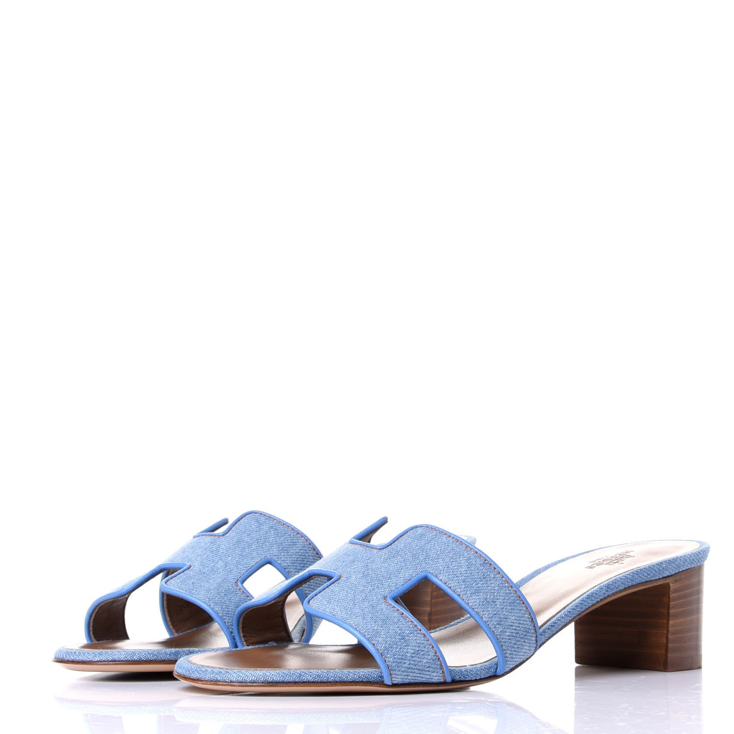 Hermes Denim Oasis Sandals 38 Bleu Clair 3 of 10