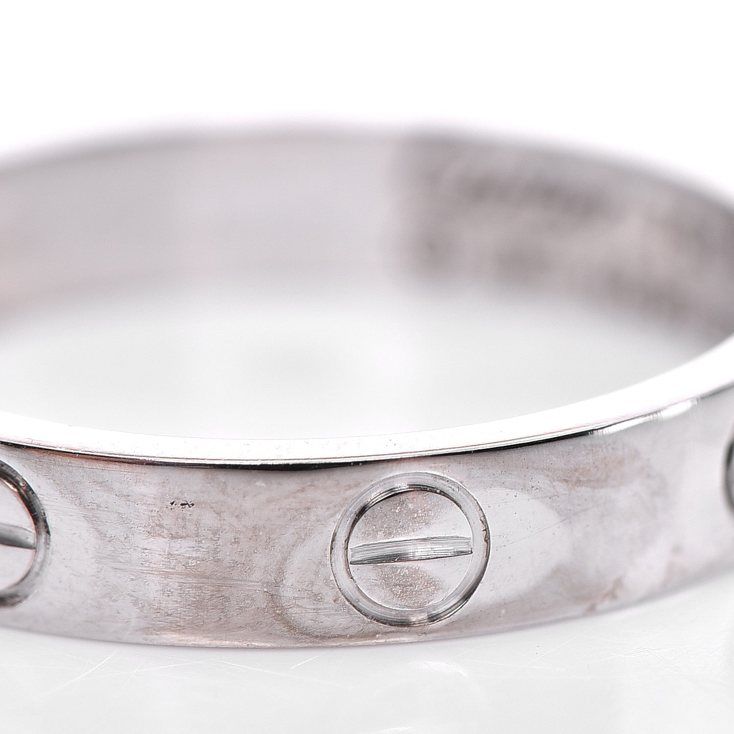 Cartier 18K White Gold 4mm LOVE Wedding Band Ring 56 7.5 6 of 6