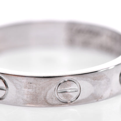 Cartier 18K White Gold 4mm LOVE Wedding Band Ring 56 7.5 6 of 6