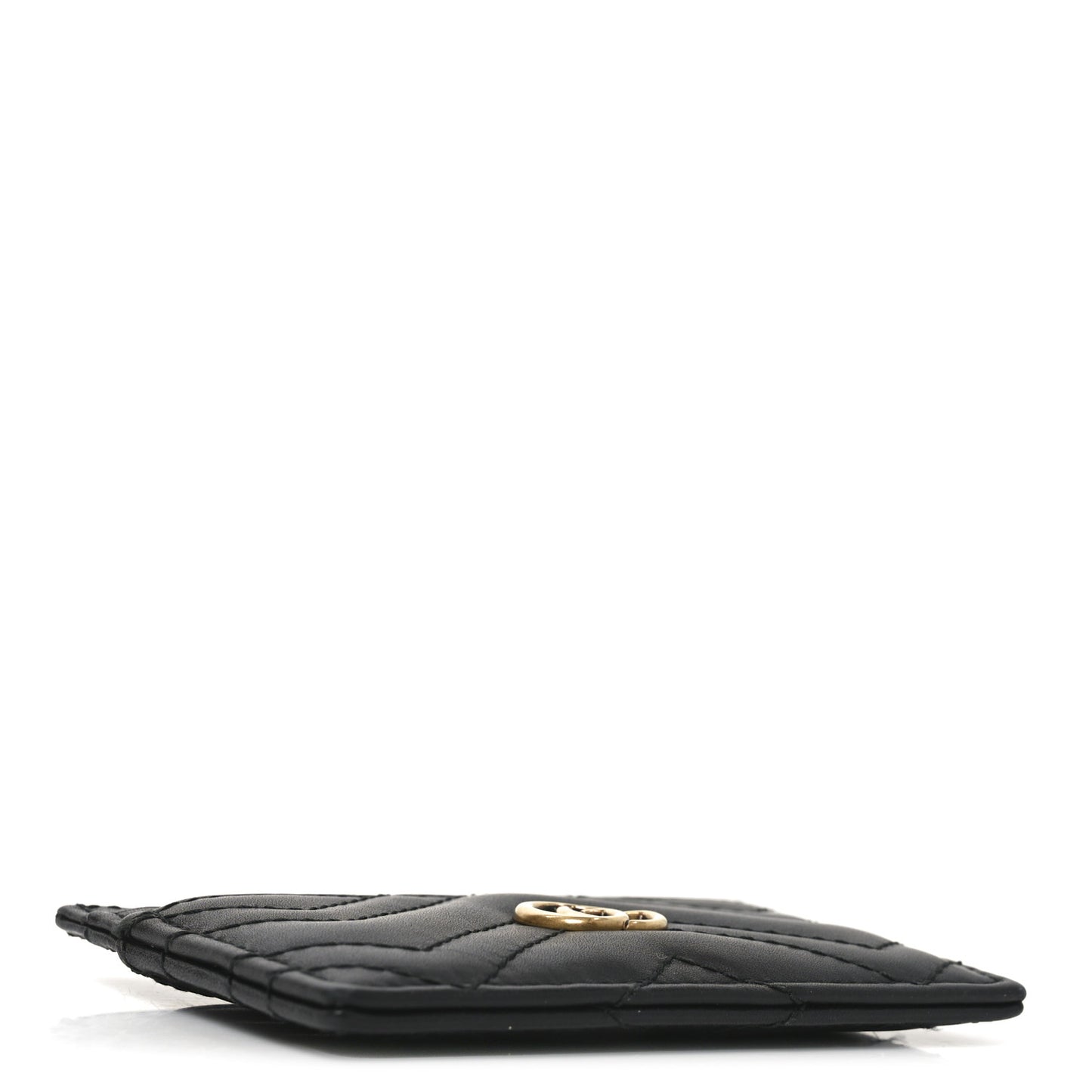 Calfskin Matelasse GG Marmont Card Holder Black