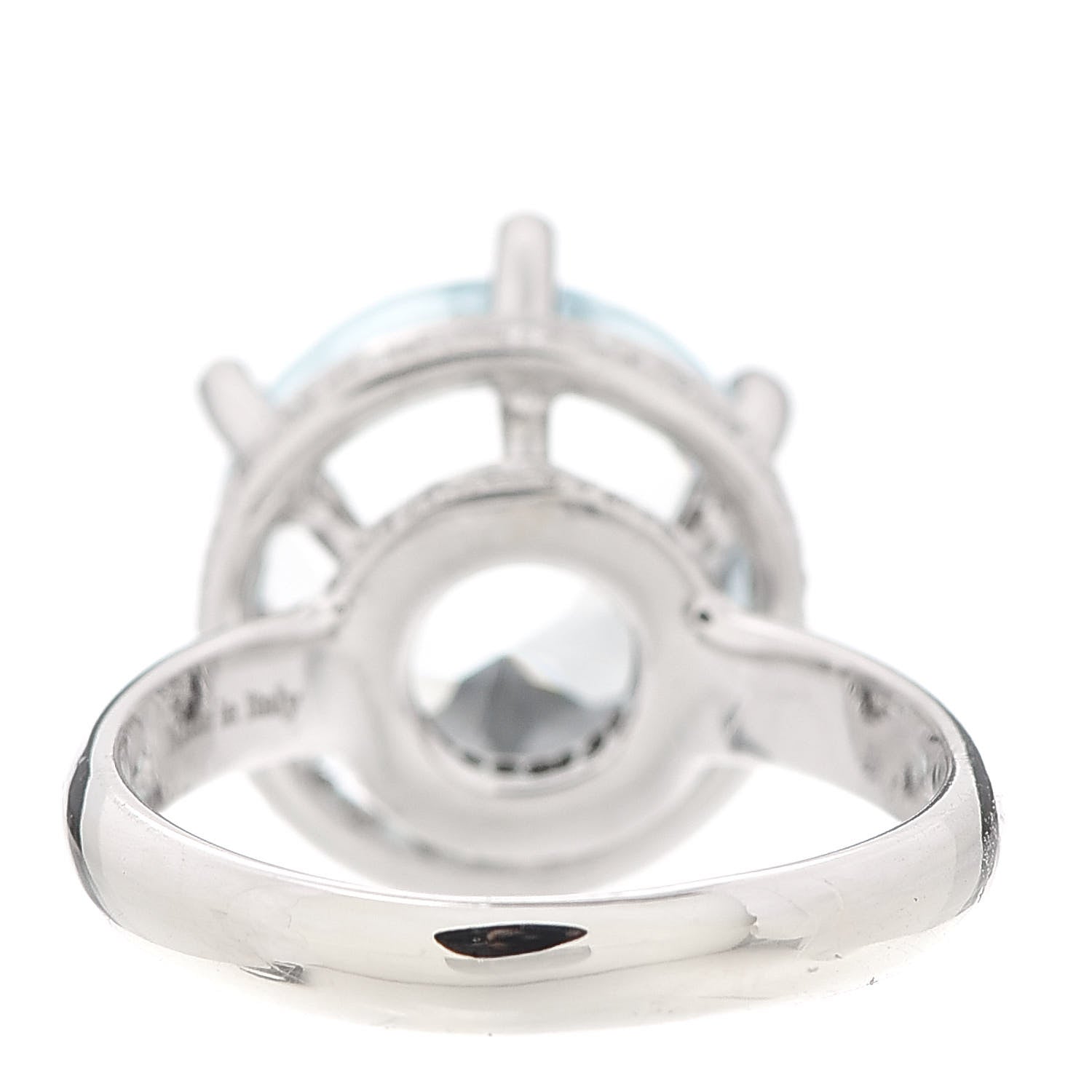 Damiani 18K White Gold Diamond Aquamarine Minou Ring 56 7.75 3 of 6