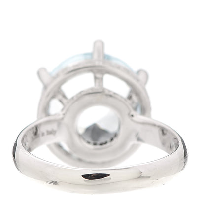 Damiani 18K White Gold Diamond Aquamarine Minou Ring 56 7.75 3 of 6