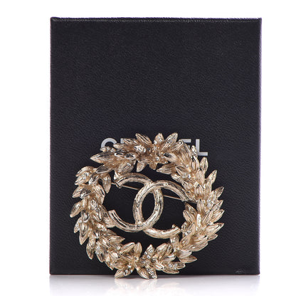 Chanel Crystal CC Sheath of Wheat Brooch Gold 5 of 5