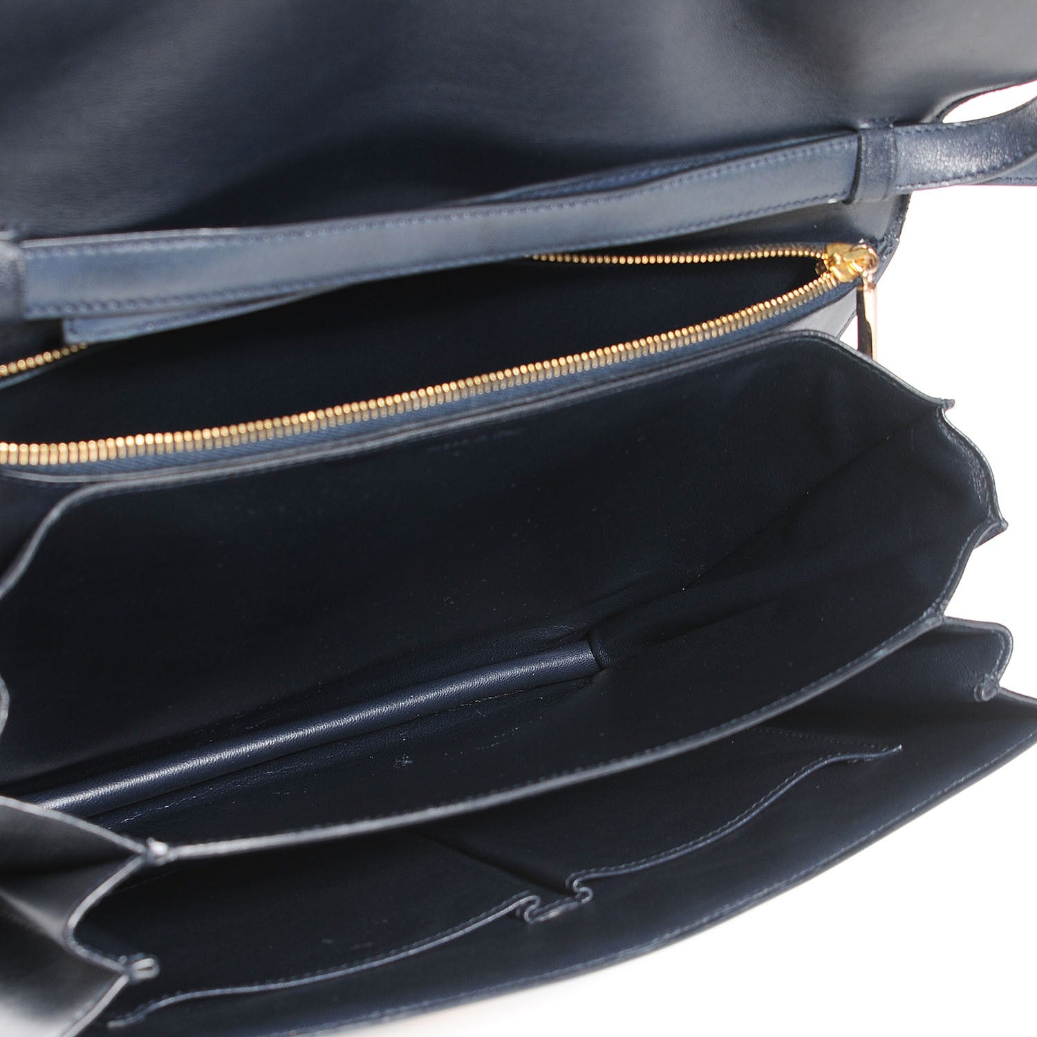 Celine Smooth Calfskin Large Classic Box Flap Bag Navy 5 of 10