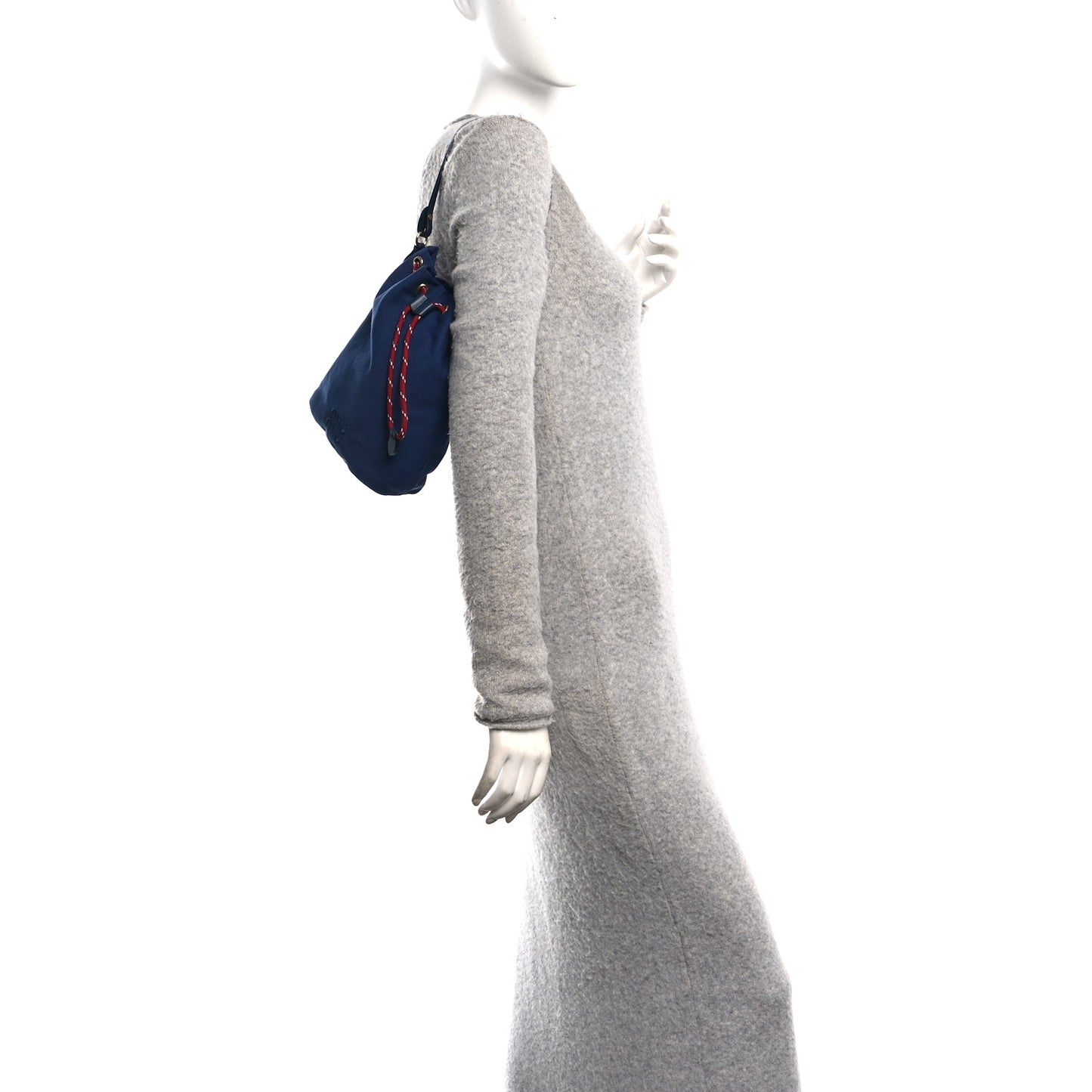 Canvas Gabardine Pouch Bucket Bag Indaco Amaranto