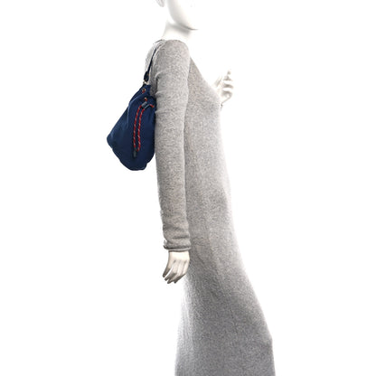 Miu Miu Canvas Gabardine Pouch Bucket Bag Indaco Amaranto 2 of 9