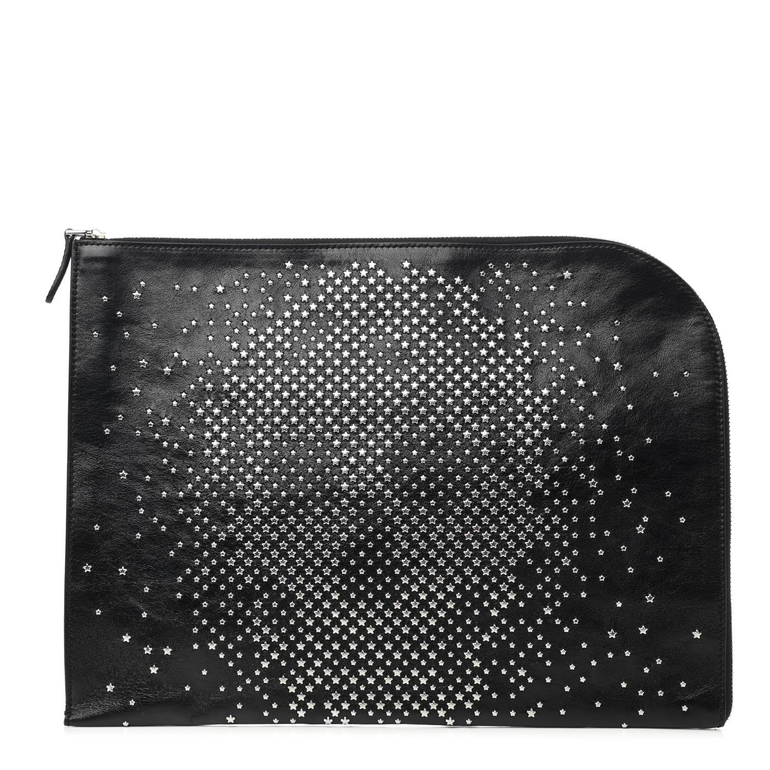 Alexander McQueen Calfskin Studded Skull Zipped Pouch Black 1 of 7