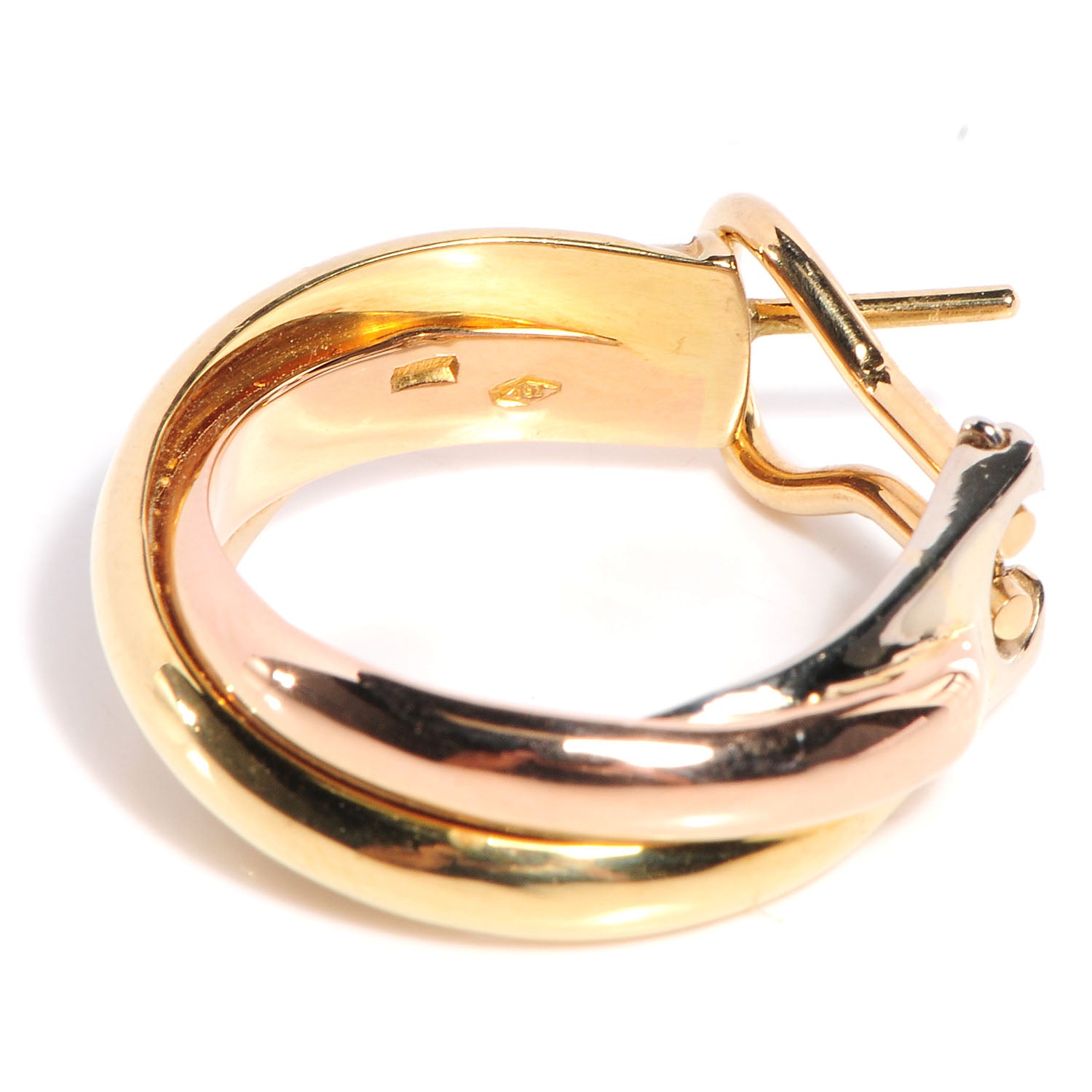 Cartier 18k Pink Yellow White Gold Trinity De Earrings 5 of 6