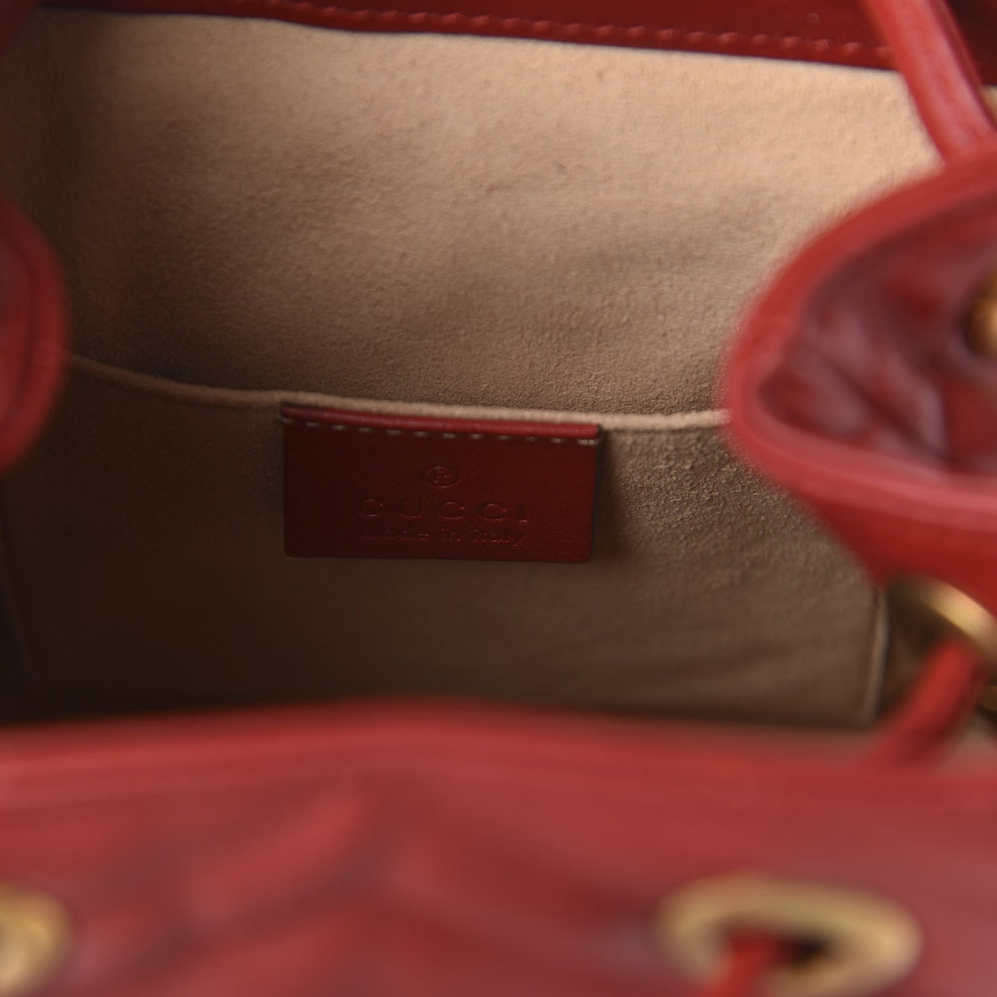 Calfskin Matelasse GG Marmont Flap Backpack Hibiscus Red