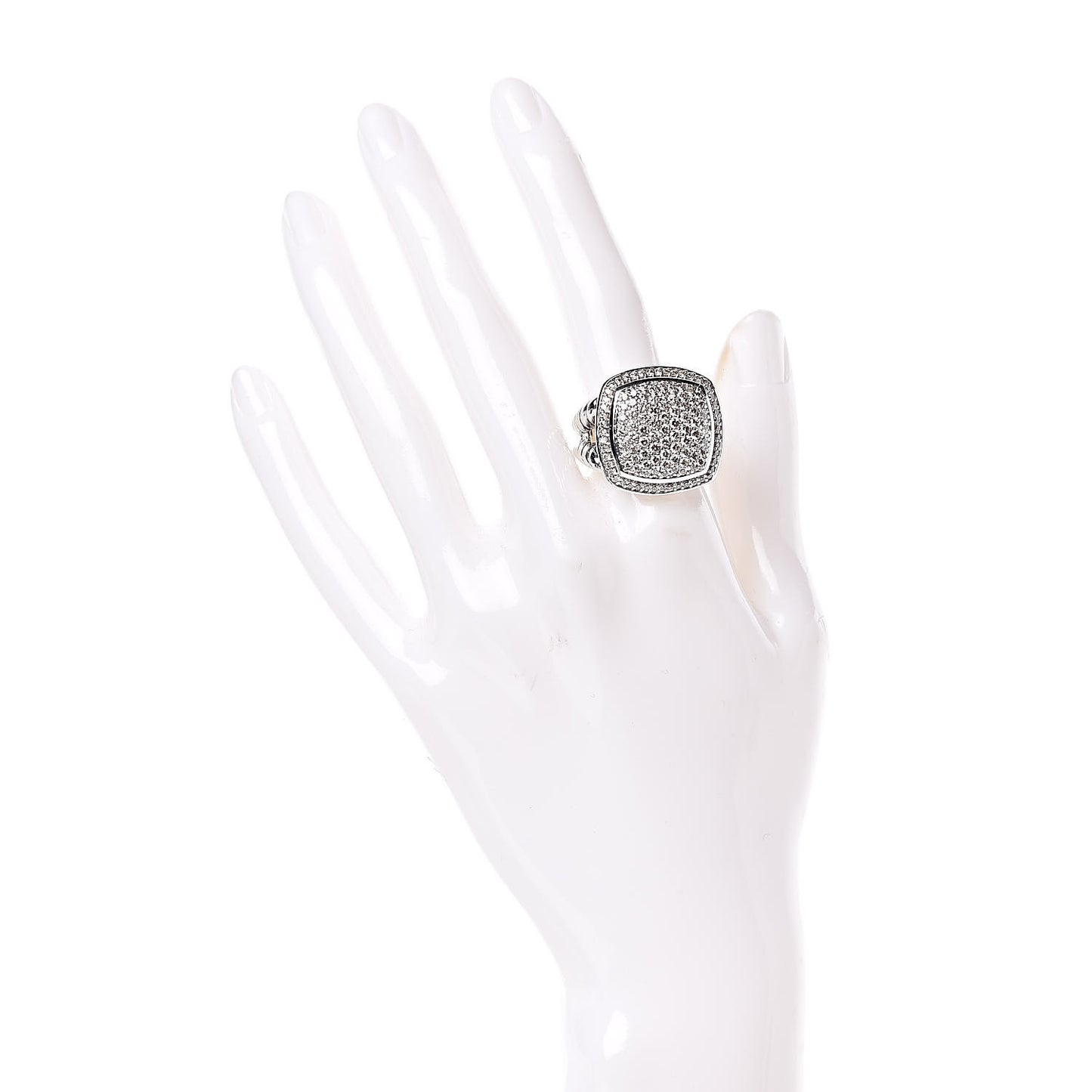 Sterling Silver Diamond 17mm Albion Pave Ring 60 9