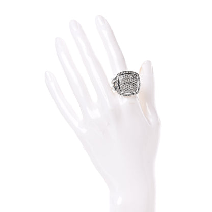 David Yurman Sterling Silver Diamond 17mm Albion Pave Ring 60 9 2 of 5