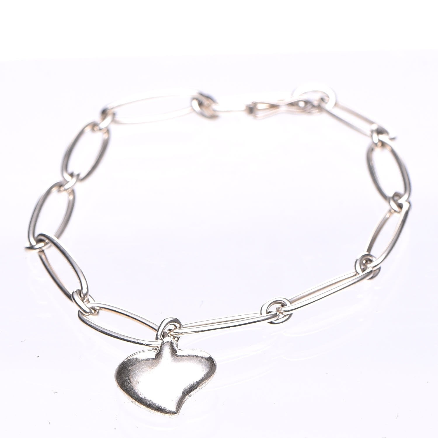 Tiffany Sterling Silver Elsa Peretti Full Heart Bracelet 3 of 13