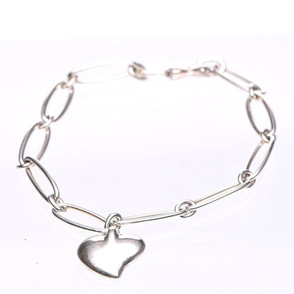 Tiffany Sterling Silver Elsa Peretti Full Heart Bracelet 3 of 13