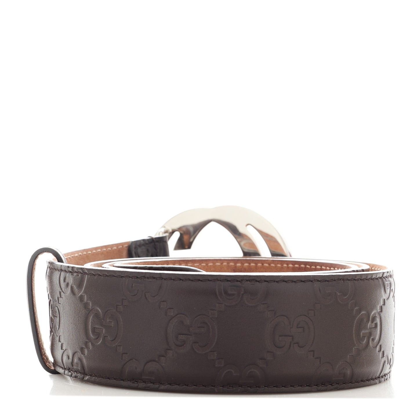 Guccissima Signature Interlocking G 40mm Belt 100 40 Cocoa