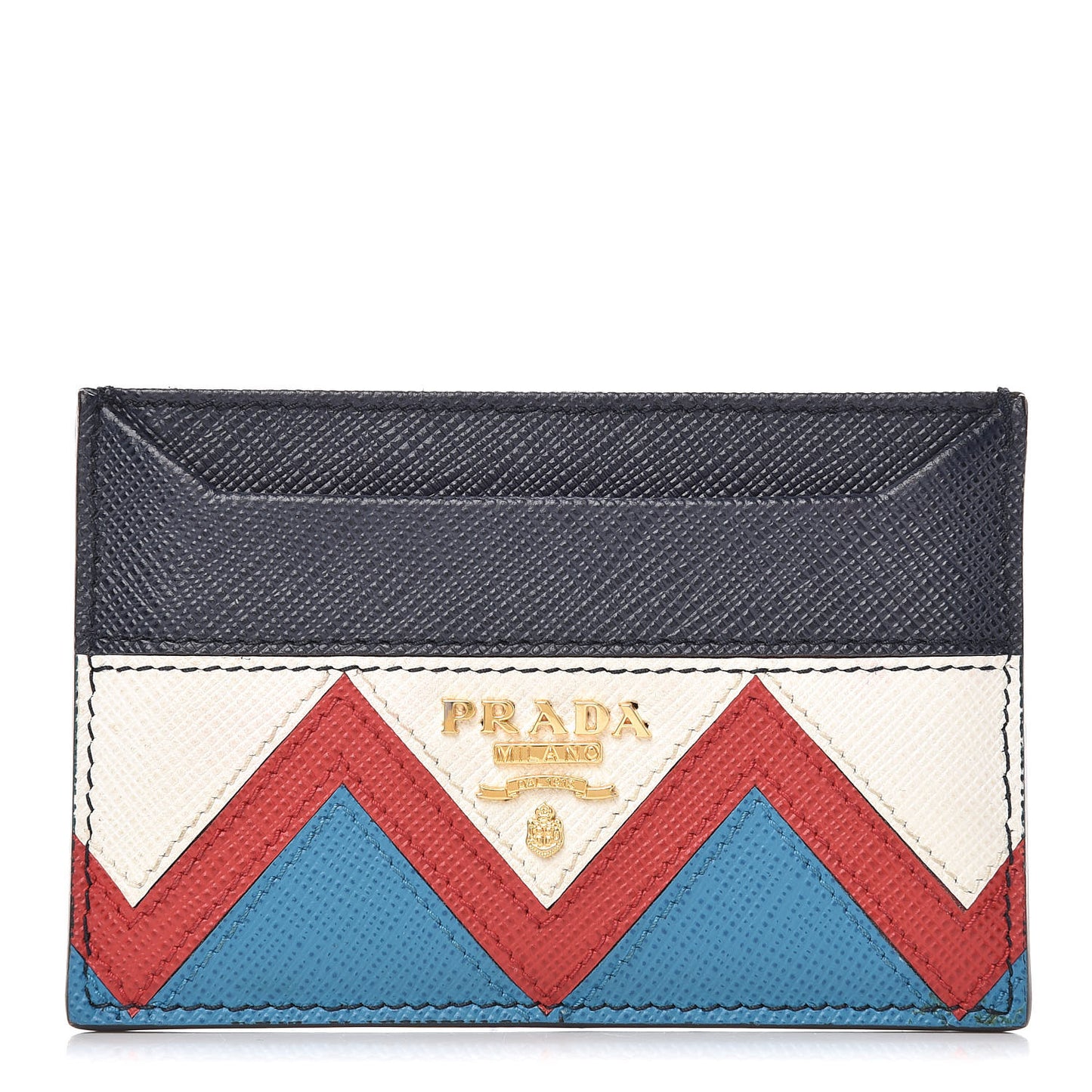 Saffiano Greche Card Holder Baltico Rosso